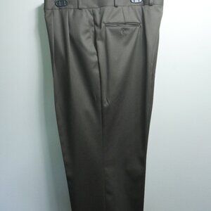 Ralph Lauren Mens Taupe Gray Wool Super 100s Dress Pants Pleated Cuffed 42x30